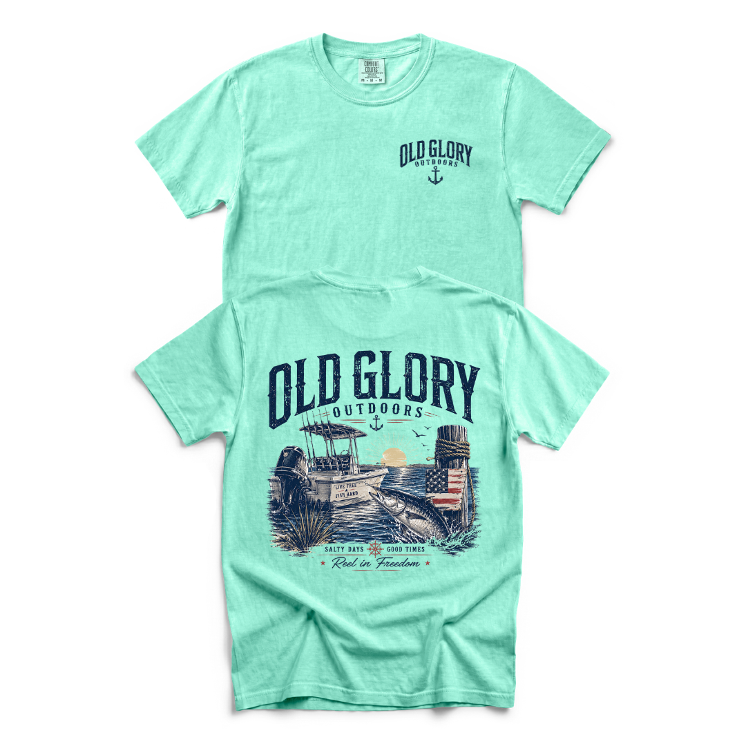 OLD GLORY OUTDOORS FISHING BOAT TEE